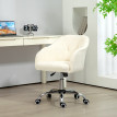 Chaise de bureau tissu bouclette effet capitonné ENYO crème