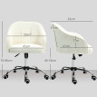 Chaise de bureau tissu bouclette effet capitonné ENYO crème