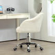 Chaise de bureau tissu bouclette effet capitonné ENYO crème
