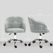 Chaise de bureau tissu bouclette effet capitonné CHARMA gris