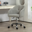 Chaise de bureau tissu bouclette effet capitonné CHARMA gris