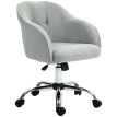 Chaise de bureau tissu bouclette effet capitonné CHARMA gris