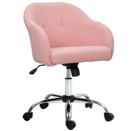 Chaise de bureau design effet capitonné MEZZO rose