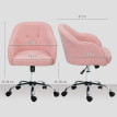 Chaise de bureau design effet capitonné MEZZO rose