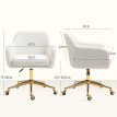 Chaise de bureau style Art déco FRANCESCA crème
