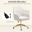 Chaise de bureau style Art déco FRANCESCA crème