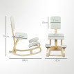 Siège ergonomique assis-genoux avec dossier ALIXIA blanc cassé