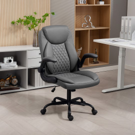 Chaise de bureau design Chesterfield DANTE gris foncé