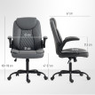 Chaise de bureau design Chesterfield DANTE gris foncé