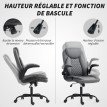 Chaise de bureau design Chesterfield DANTE gris foncé