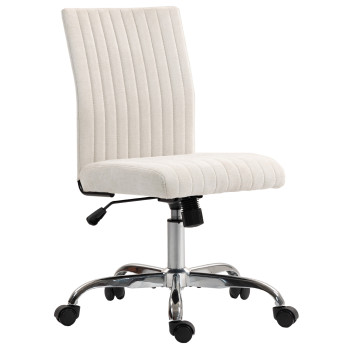 Chaise de bureau design sans accoudoirs SIENNA blanc cassé