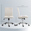 Chaise de bureau design sans accoudoirs SIENNA blanc cassé