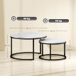 Lot de 2 tables basses rondes gigognes empilables LIORA blanc