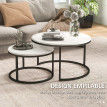 Lot de 2 tables basses rondes gigognes empilables LIORA blanc
