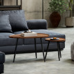 Lot de 2 tables gigognes rondes NOA effet noyer