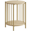 Table basse d'appoint design YARA effet bois naturel et or