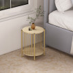 Table basse d'appoint design YARA effet bois naturel et or