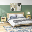 Lot de 2 tables de nuit style bohème cannage YARO effet bois clair
