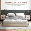 Lot de 2 chevets style nordique 2 tiroirs RANIA effet chêne clair