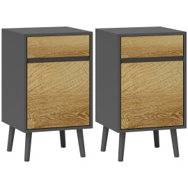 Lot de 2 chevets LYKKE effet bois gris