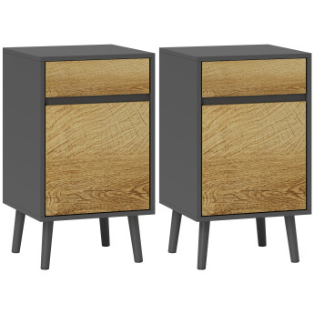 Lot de 2 chevets LYKKE effet bois gris
