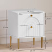 Lot de 2 chevets design 2 tiroirs ELMA blanc et or