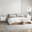 Lot de 2 chevets design 2 tiroirs ELMA blanc et or