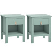 Lot de 2 chevets LIVIA vert et or
