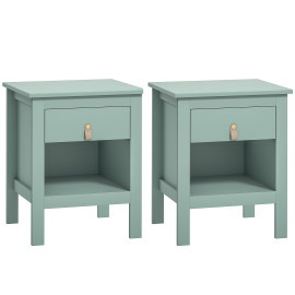 Lot de 2 chevets LIVIA vert et or