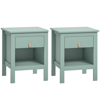 Lot de 2 chevets LIVIA vert et or