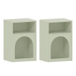 Lot de 2 chevets design tendance troglodyte TROGA vert