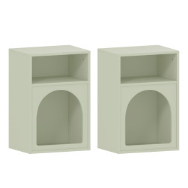 Lot de 2 chevets design tendance troglodyte TROGA vert