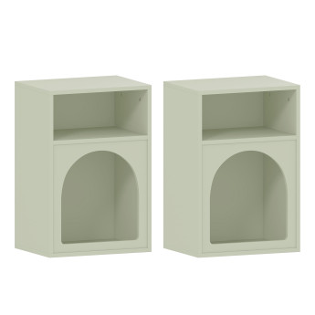 Lot de 2 chevets design tendance troglodyte TROGA vert