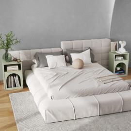Lot de 2 chevets design tendance troglodyte TROGA vert