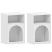Lot de 2 chevets design tendance troglodyte 2 niches TARGA blanc