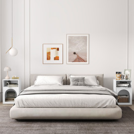 Lot de 2 chevets design tendance troglodyte 2 niches TARGA blanc