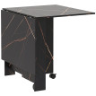 Table pliante cuisine 6 personnes MILANO effet noir marbré