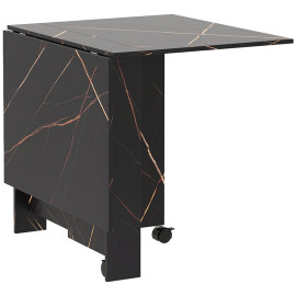 Table pliante cuisine 6 personnes MILANO effet noir marbré