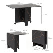 Table pliante cuisine 6 personnes MILANO effet noir marbré
