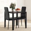 Ensemble table à manger et 4 chaises plateau verre NESTOR noir