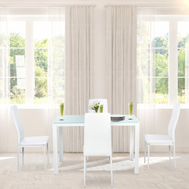 Ensemble table à manger et 4 chaises métal ALBA blanc