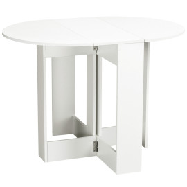 Table ovale pliable 2 abattants LIORA blanc