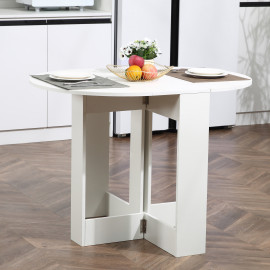 Table ovale pliable 2 abattants LIORA blanc