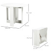 Table ovale pliable 2 abattants LIORA blanc