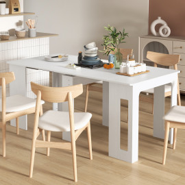 Table console extensible 6 personnes GRETEL blanche