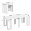 Table console extensible 6 personnes GRETEL blanche