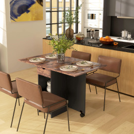 Table de cuisine rabattable SORENA effet bois brun et noir