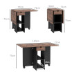 Table de cuisine rabattable SORENA effet bois brun et noir