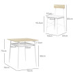 Ensemble table à manger 2 chaises ELORA aspect chêne et blanc