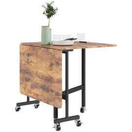 Table à rabat pliable mobile 6 personnes MARLOW bois vieilli